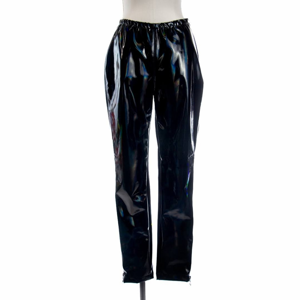 BALMAIN holographic stretch-vynil pants